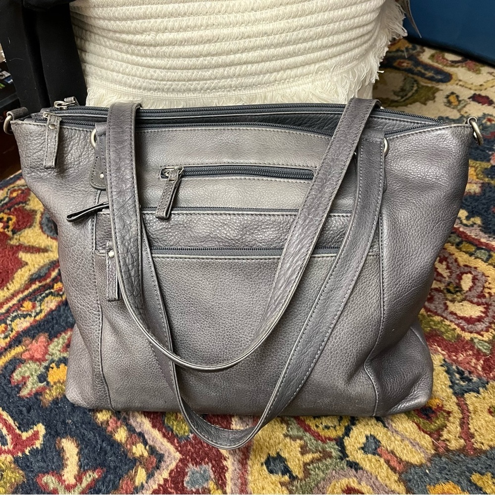 Osgoode Marley Daphne Triple Entry Tote Gray RFID